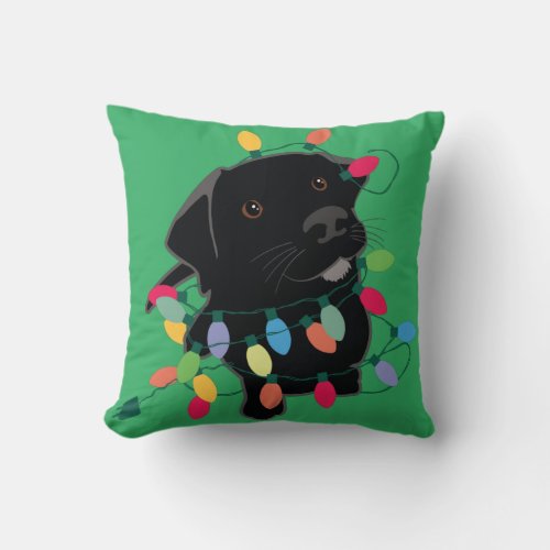 Christmas Puppy Throw Pillow