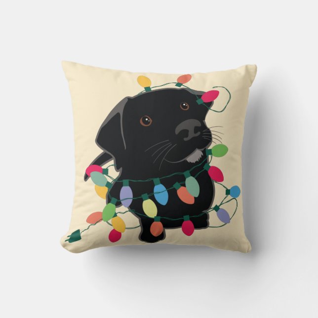 Christmas Puppy Throw Pillow (Front)