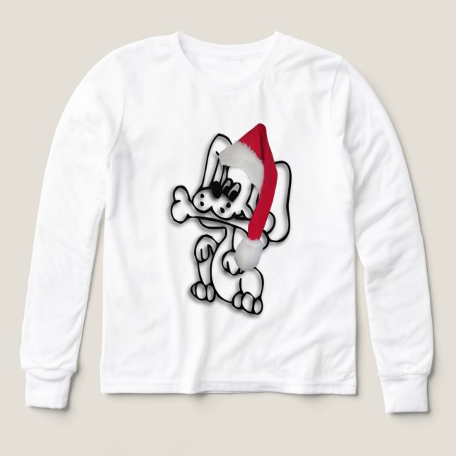 Christmas Puppy Tri-Blend Shirts (Design Front)