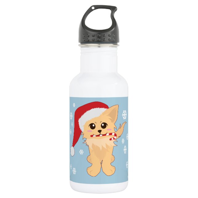 Christmas Puppy Water Bottle (Front)