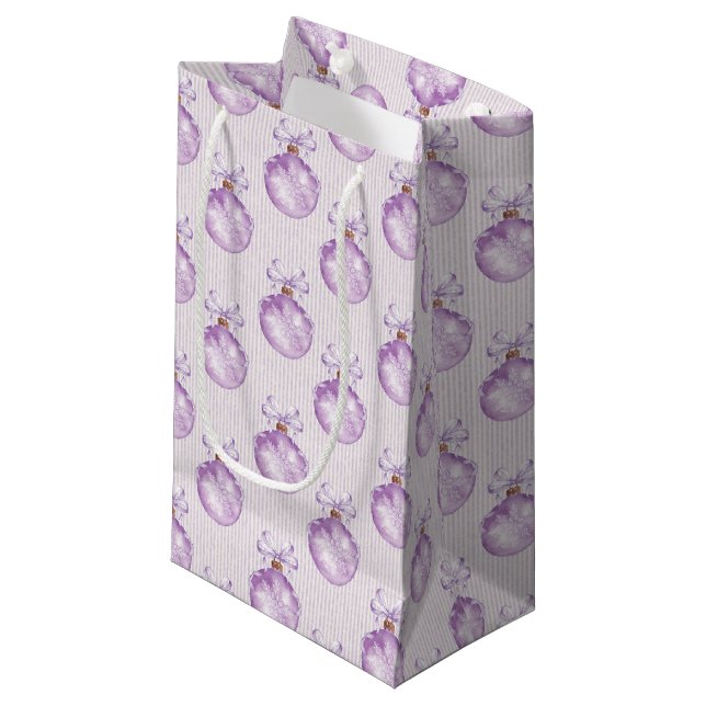 christmas purple bulbs pattern party bag (Front Angled)