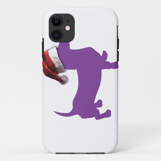 Christmas Purple Dachshund Case-Mate iPhone Case (Back)