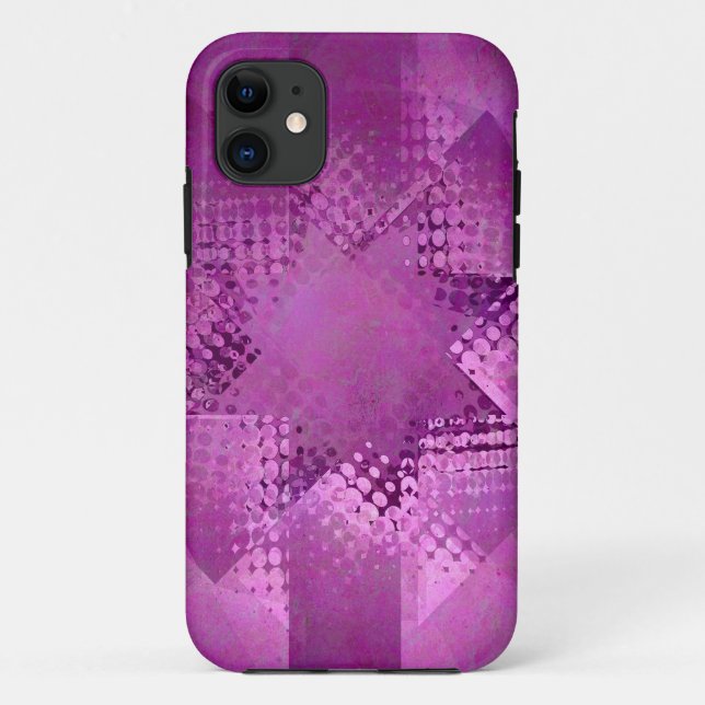 Christmas purple halftone star iphone 5 case (Back)