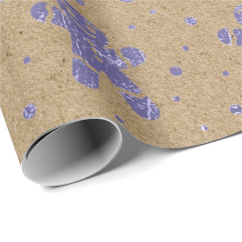 Christmas Purple Lavanda Gingerbread Man Kraft Wrapping Paper