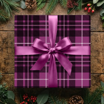 Christmas Purple Plum Plaid Traditional Holiday