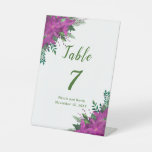 Christmas Purple Poinsettia Flowers Wedding Pedestal Sign
