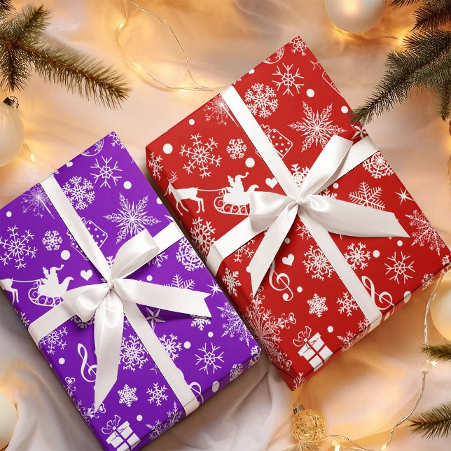 Christmas Purple Violet Holiday Theme Pattern Wrapping Paper (Creator Uploaded)