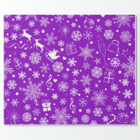 Christmas Purple Violet Holiday Theme Pattern Wrapping Paper