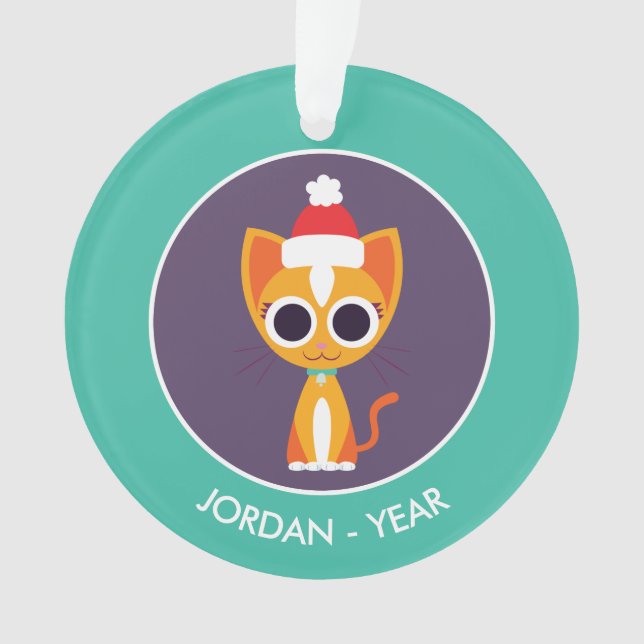 Christmas Purrl the Cat Ornament (Front)