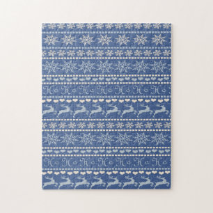 Christmas Puzzle Blue Reindeer