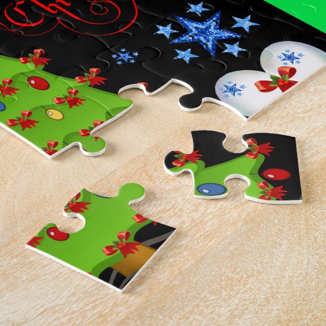 Christmas puzzle gift box for children black (Side)