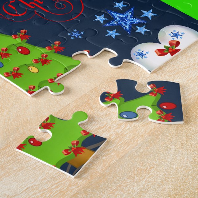 Christmas puzzle gift box for children blue (Side)