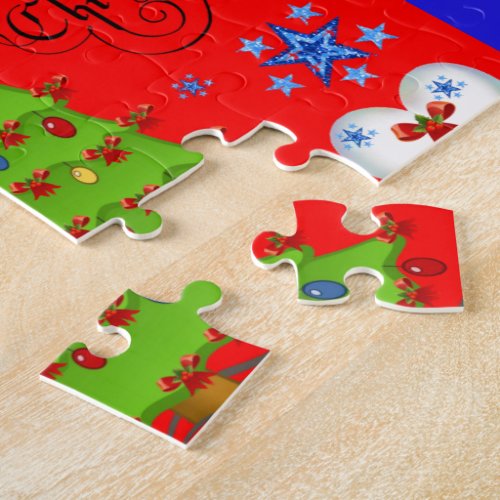 Christmas puzzle gift box for children red