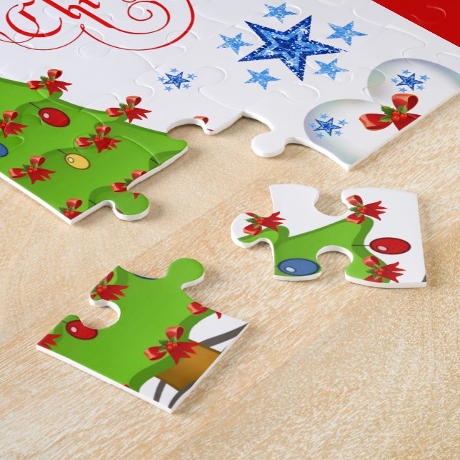 Christmas puzzle gift box for children white (Side)