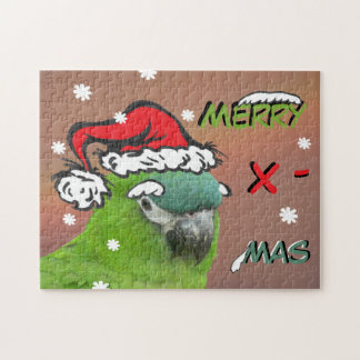 Christmas Puzzle: Green Lorikeet Santa Jigsaw Puzzle