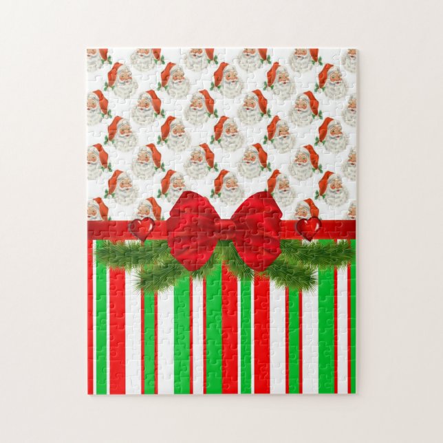 Christmas Puzzle Santa Stripe (Vertical)