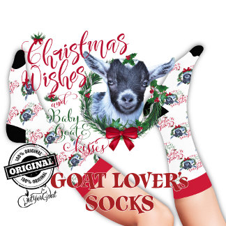 Christmas Pygmy Baby Goat Wishes Socks