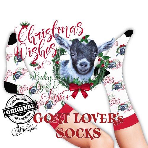 Christmas Pygmy Baby Goat Wishes  Socks