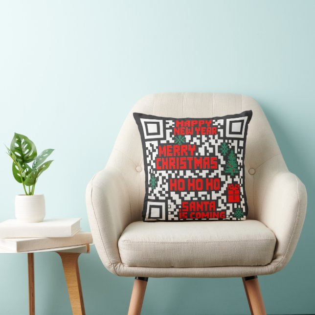 Christmas QR Code gift Throw Pillow (Chair)