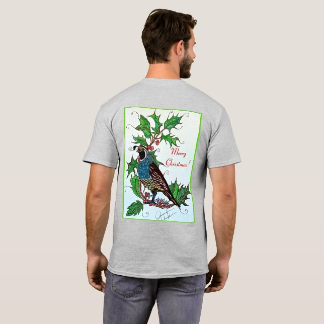 Christmas Quail T-shirt  (Back Full)