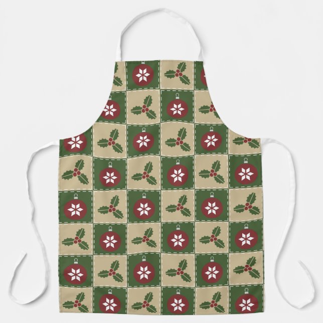 Christmas Quilt All-Over Print Apron (Front)