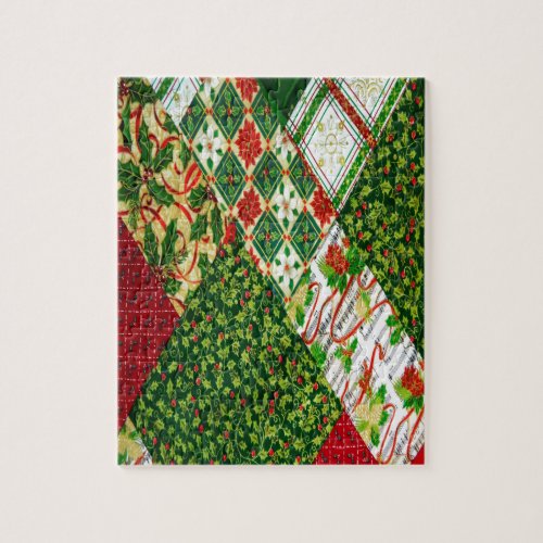 Christmas Quilt Background Jigsaw Puzzle