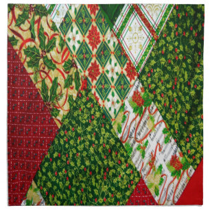 Christmas Quilt Background Napkin