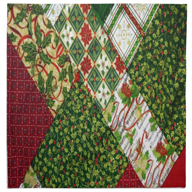 Christmas Quilt Background Napkin (Front)