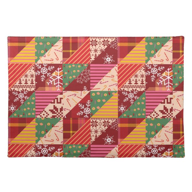 Christmas Quilt Cloth Placemat (Front)