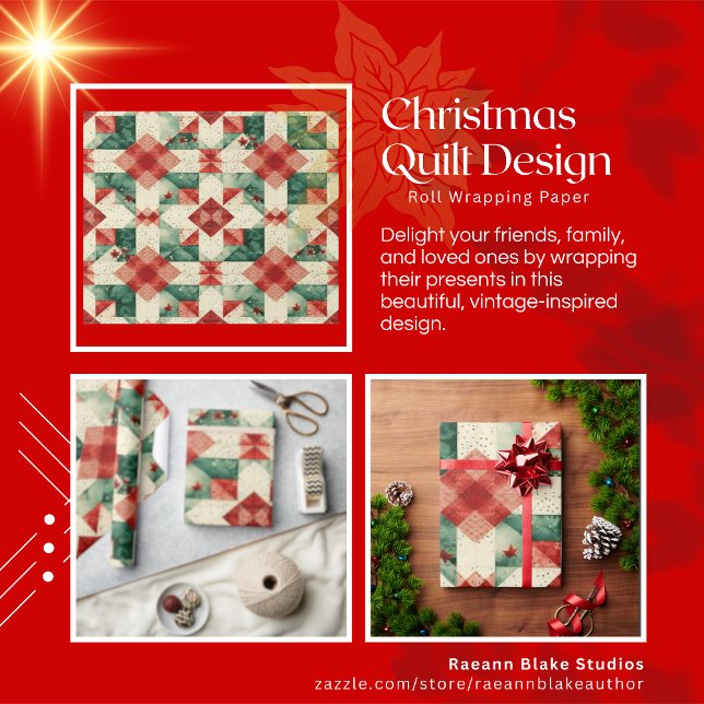 Christmas Quilt Design Wrapping Paper (Creator Uploaded)