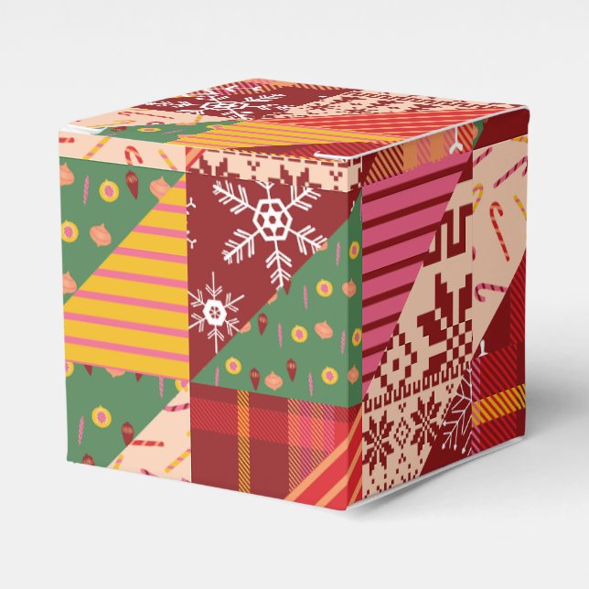 Christmas Quilt Favor Boxes (Front Side)