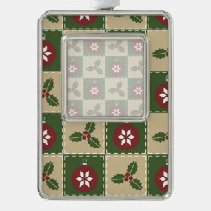 Christmas Quilt Frame Ornament