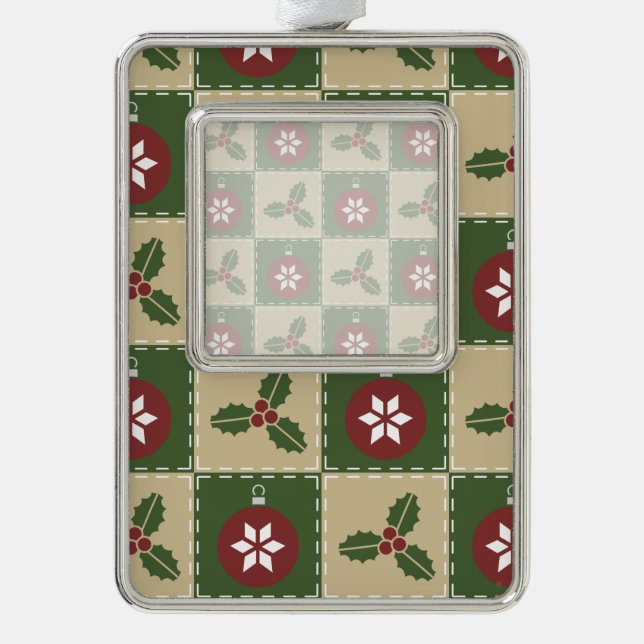 Christmas Quilt Frame Ornament (Front)