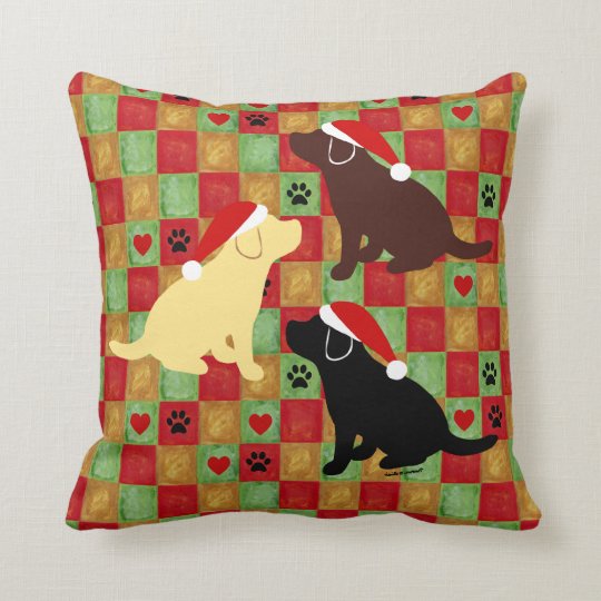 black labrador christmas pillow