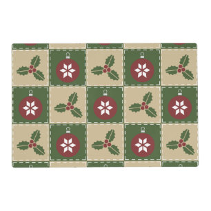 Christmas Quilt Laminated Place Mat