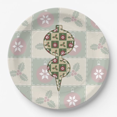 Christmas Quilt Paper Plate