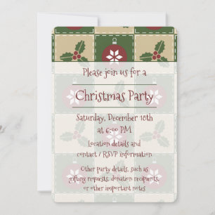Christmas Quilt Party Invitation