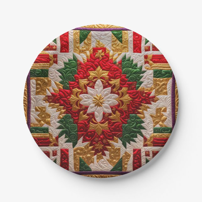 CHRISTMAS QUILT PATTERN ~ Cute ~ Paper Plates (Front)