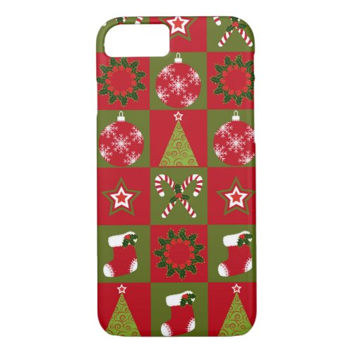 Christmas quilt pattern iPhone 7 case