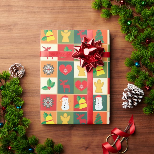 Christmas Quilt Pattern Wrapping Paper (Holiday Gift)