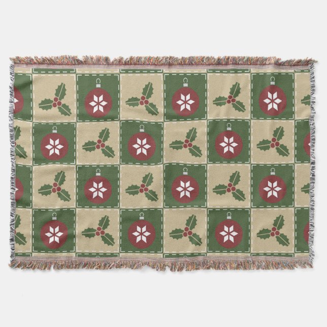 Christmas Quilt Throw Blanket (Front)