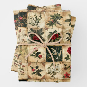 Christmas Quilt Wrapping Paper Sheets