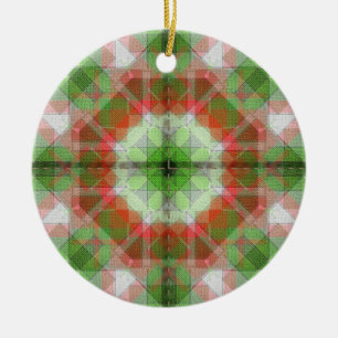 Christmas quilts 2 in 1 different on each side ceramic ornament