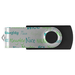 Christmas Quote Fun Naughty or Nice Flash Drive