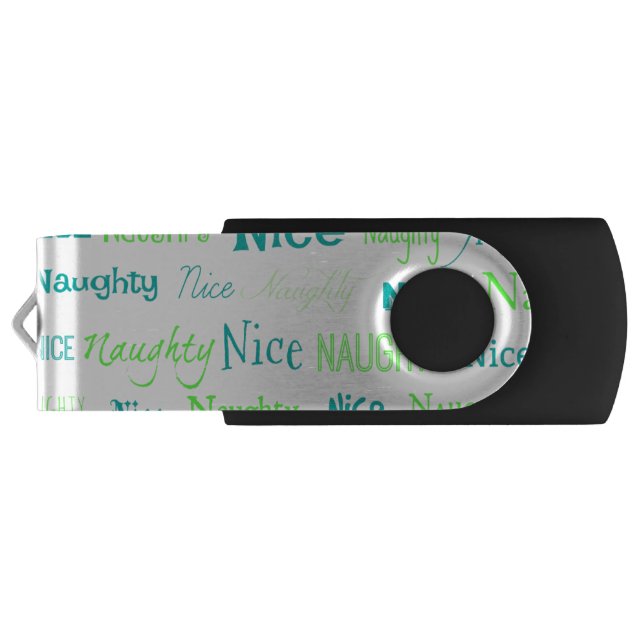 Christmas Quote Fun Naughty or Nice Flash Drive (Back)
