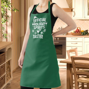 Christmas quote funny party spirits taster green apron