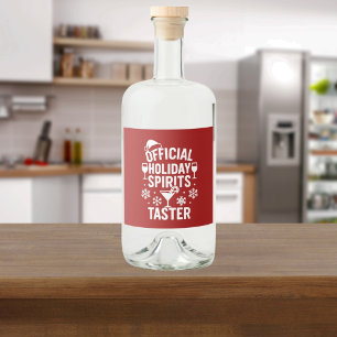 Christmas quote funny party spirits taster red liquor bottle label