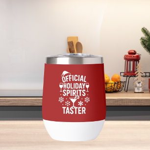Christmas quote funny party spirits taster red thermal wine tumbler