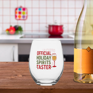 Christmas quote funny party spirits taster stemless wine glass