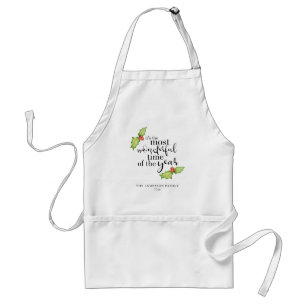 Christmas Quote Most Wonderful Time Hand Lettering Adult Apron